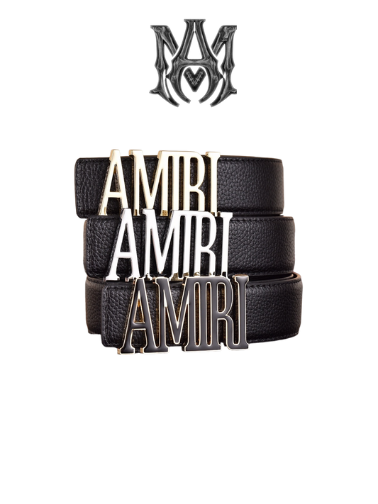 AMIRI LETTERING RETRO LYCHEE LEATHER BELT – 1:1 HIGH END