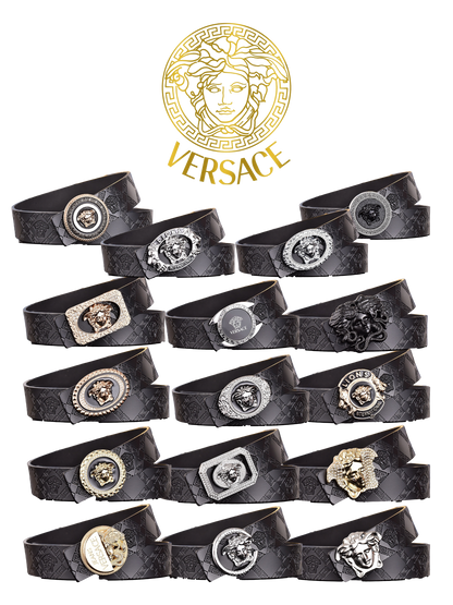 VERSACE MEDUSA AND RETRO EMBOSSED LEATHER BELT COLLECTION – 1:1 HIGH END