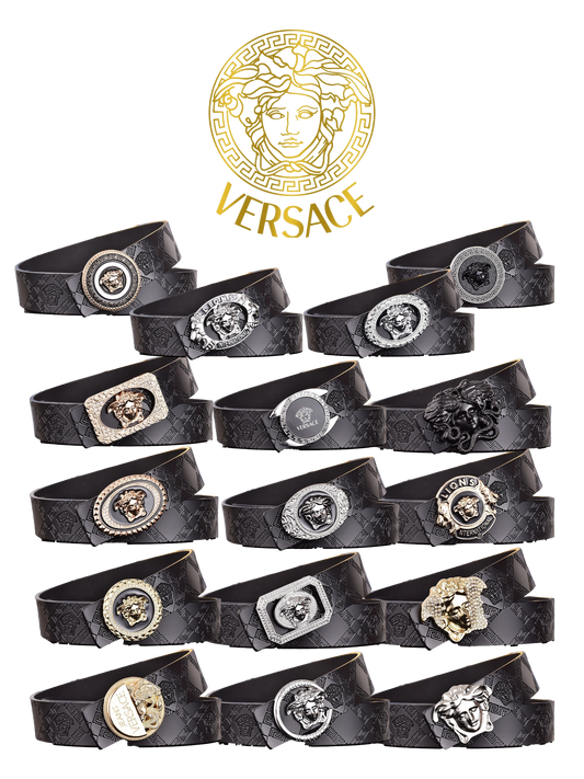 VERSACE MEDUSA AND RETRO EMBOSSED LEATHER BELT COLLECTION – 1:1 HIGH END