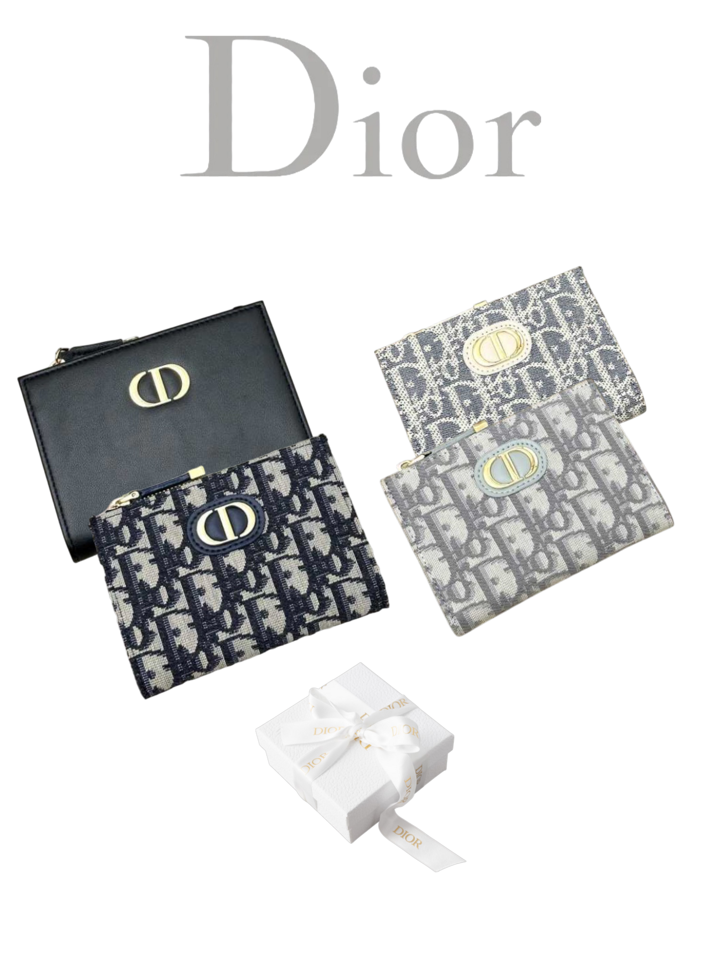 DIOR CARO DAHLIA RETRO COMPACT WALLET COLLECTION – FULL SET – 1:1 HIGH END