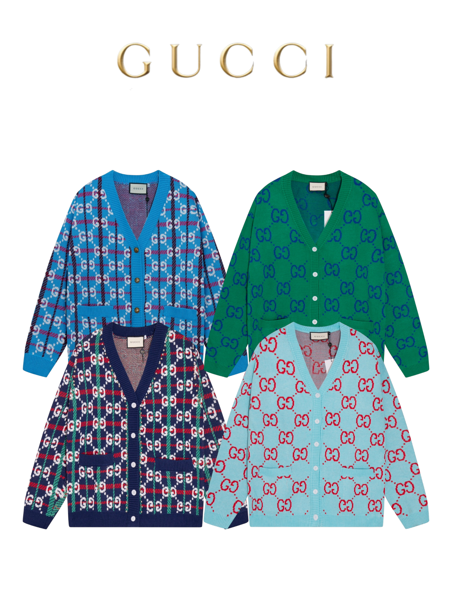 GUCCI GG MONOGRAM CARDIGAN – MULTIPLE DESIGNS
