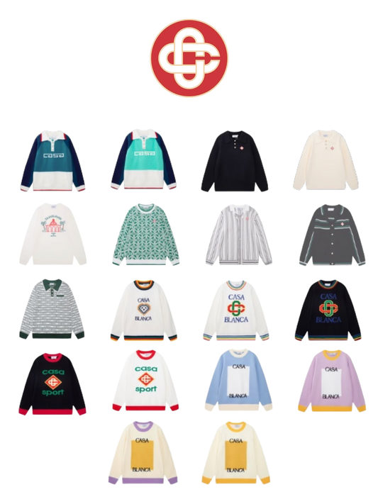 CASABLANCA COLOR BLOCK POLO KNIT SWEATER – MULTIPLE DESIGNS – 1:1 HIGH END