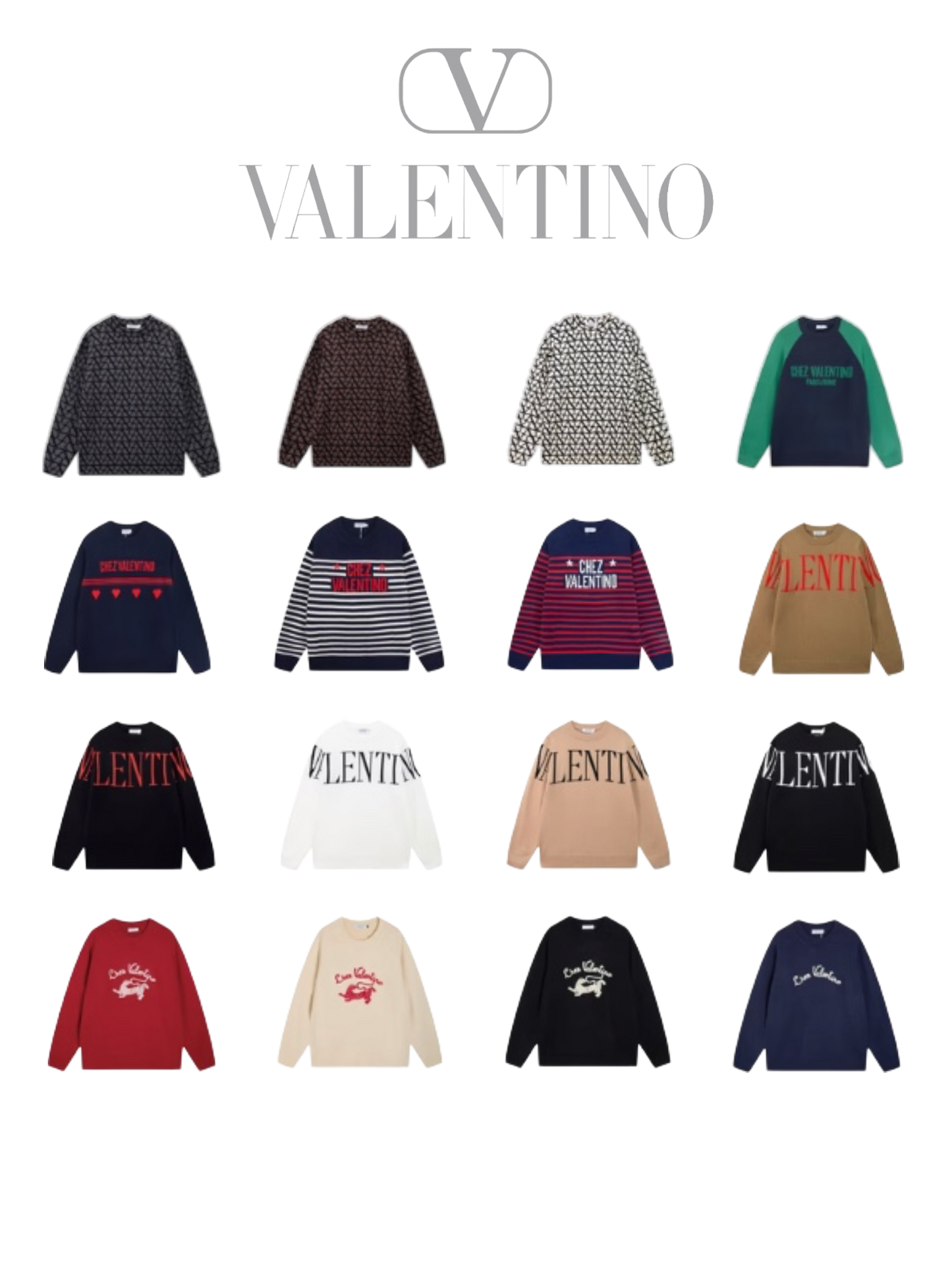 VALENTINO MONOGRAM KNIT SWEATER – MULTIPLE DESIGNS – 1:1 HIGH END