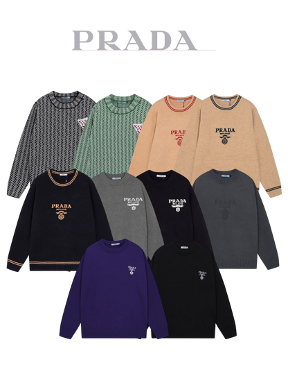 PRADA TRIANGLE LOGO KNIT SWEATER – MULTIPLE DESIGNS – 1:1 HIGH END