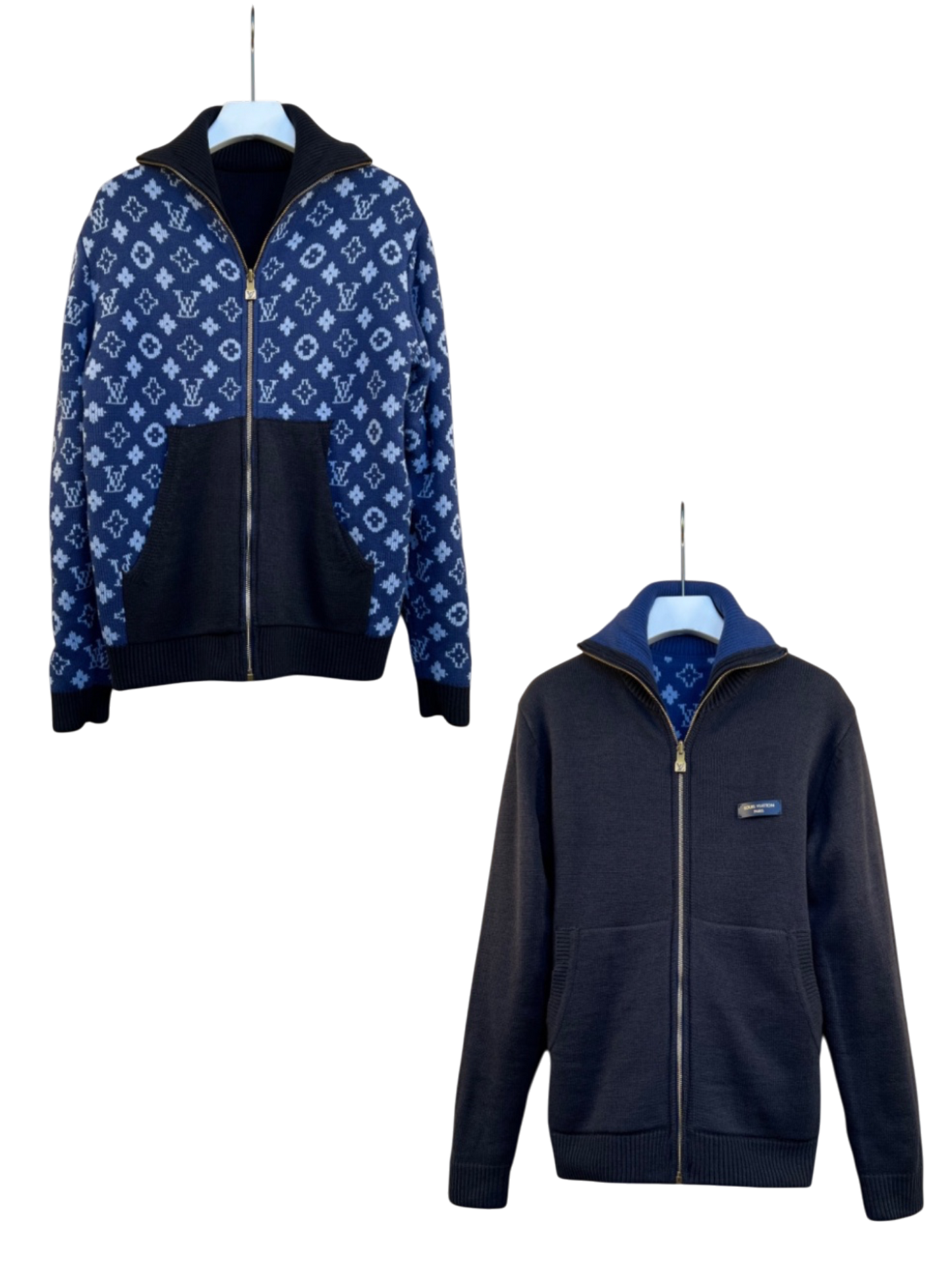 LOUIS VUITTON 26FW REVERSIBLE MONOGRAM KNIT ZIP CARDIGAN – 1:1 HIGH END