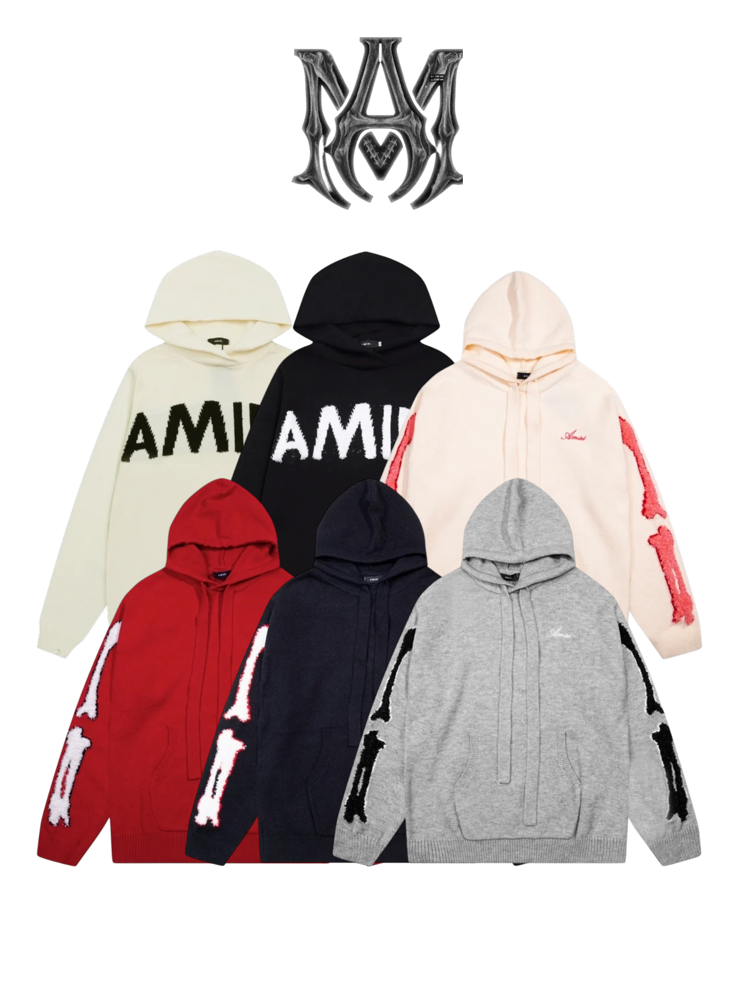 AMIRI LOGO HOODIE KNIT SWEATER – MULTIPLE DESIGNS– 1:1 HIGH END