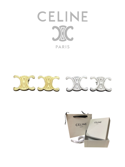 CELINE TRIOMPHE STUD EARRINGS – FULL SET – 1:1 HIGH END