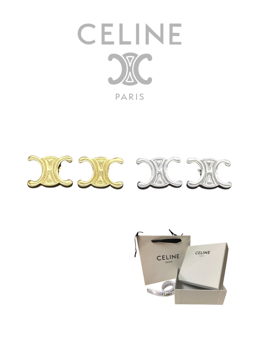CELINE TRIOMPHE STUD EARRINGS – FULL SET – 1:1 HIGH END