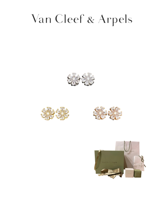 VAN CLEEF & ARPELS DAISY EARRINGS – FULL SET – 1:1 HIGH END