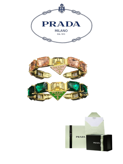 PRADA CRYSTAL STONE BRACELET – FULL SET – 1:1 HIGH END