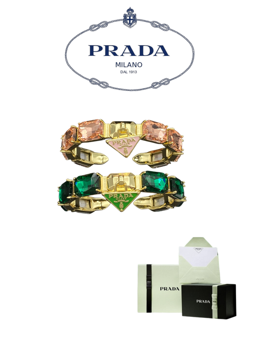 PRADA CRYSTAL STONE BRACELET – FULL SET – 1:1 HIGH END