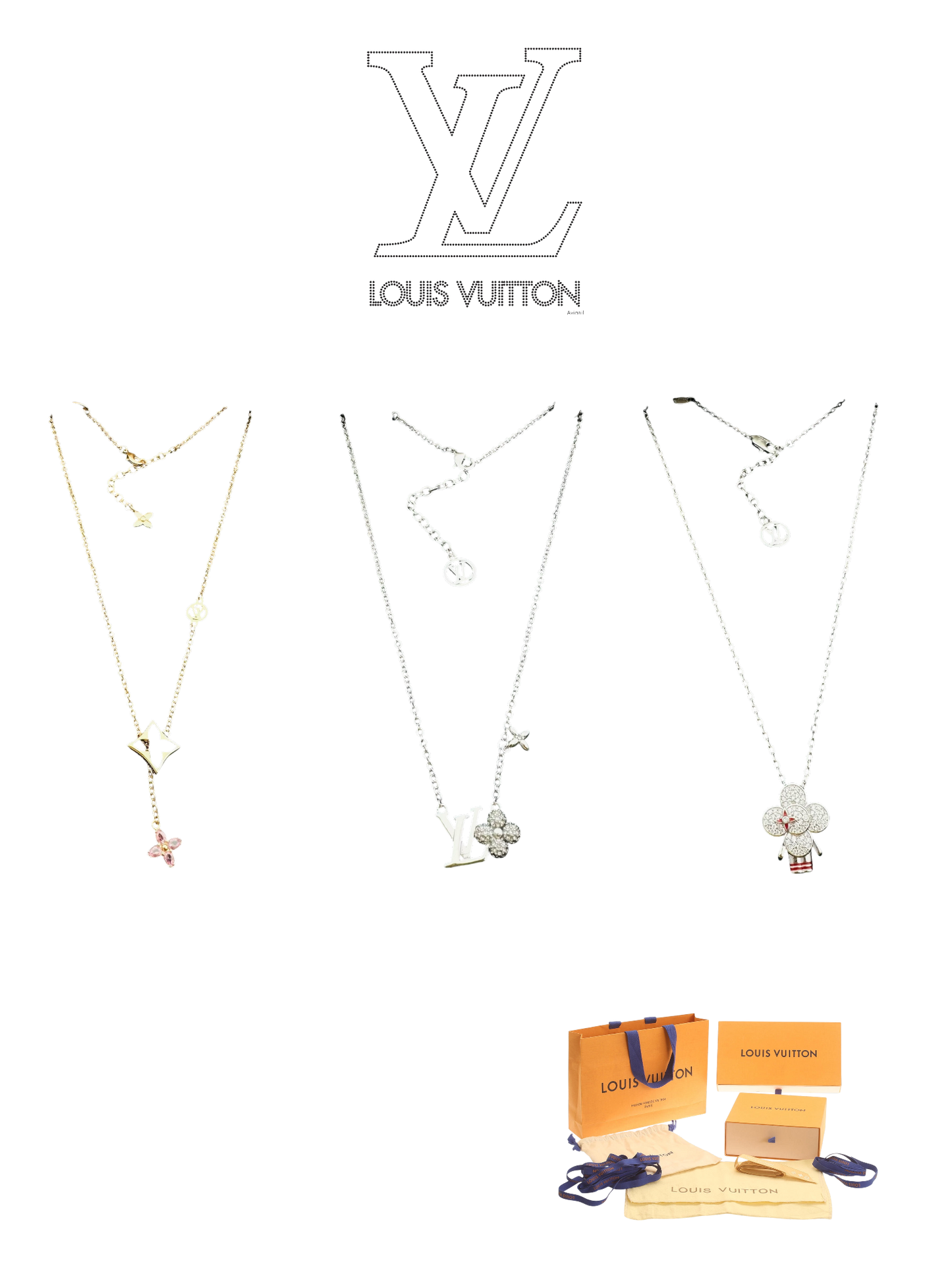 LOUIS VUITTON COLOR BLOSSOM PENDANT NECKLACE – FULL SET – 1:1 HIGH END