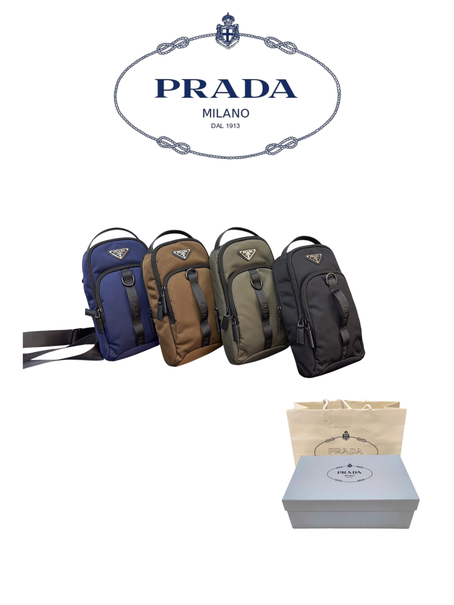 PRADA NYLON CROSSBODY BAG – FULL SET – 1:1 HIGH END
