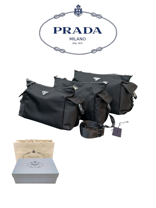 PRADA RE-NYLON BOSTON BAG 35CM/37CM/42CM – FULL SET – 1:1 HIGH END