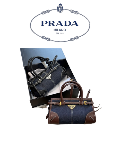 PRADA BONNIE DENIM HANDBAG – FULL SET – 1:1 HIGH END