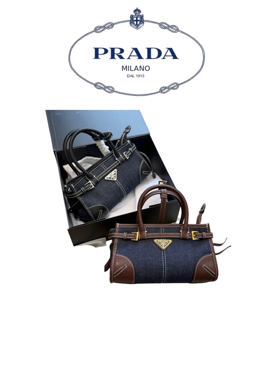 PRADA BONNIE DENIM HANDBAG – FULL SET – 1:1 HIGH END