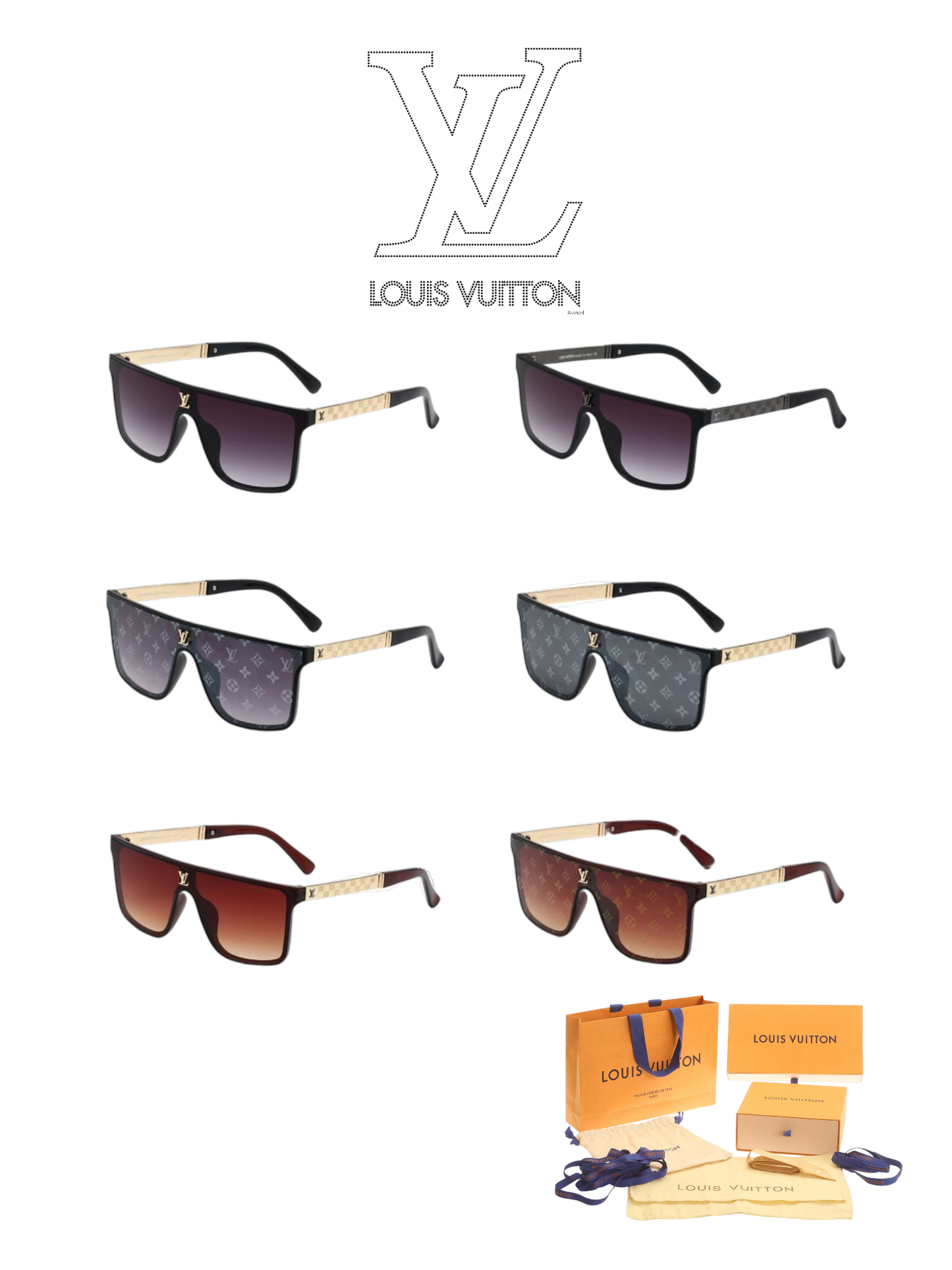 LOUIS VUITTON SHIELD SUNGLASSES – FULL SET – 1:1 HIGH END