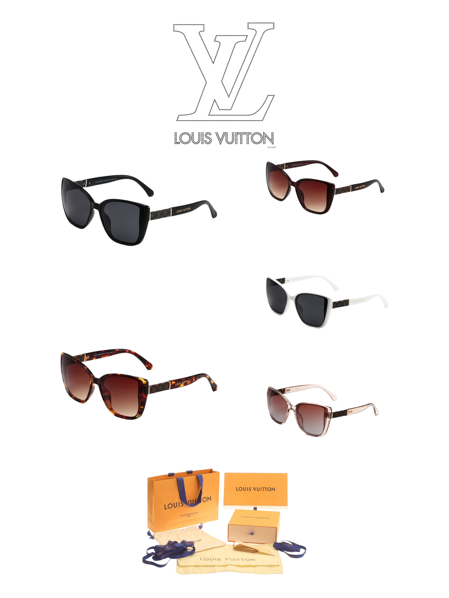LOUIS VUITTON CHARM CAT EYE SUNGLASSES – FULL SET – 1:1 HIGH END