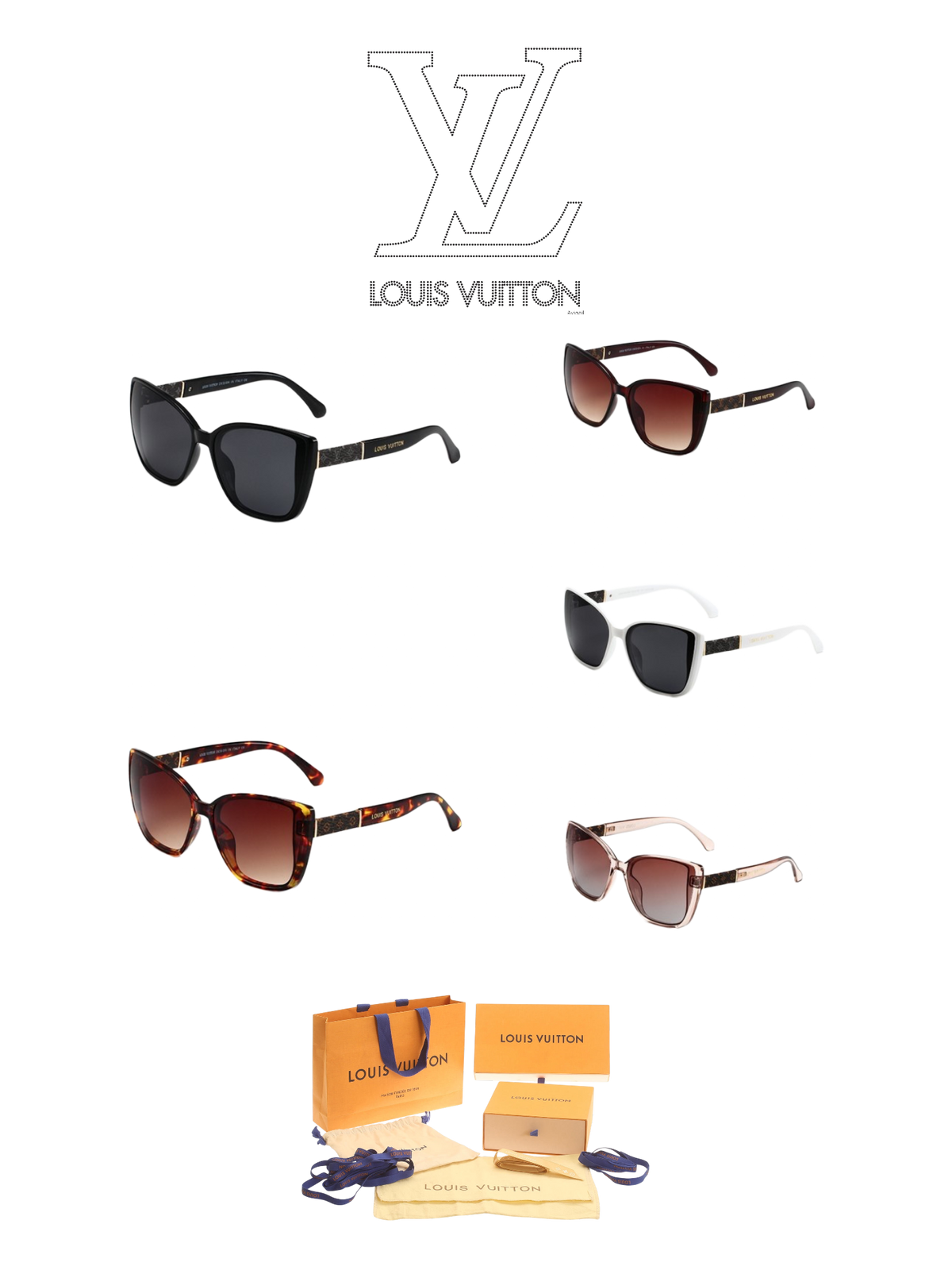 LOUIS VUITTON CHARM CAT EYE SUNGLASSES – FULL SET – 1:1 HIGH END