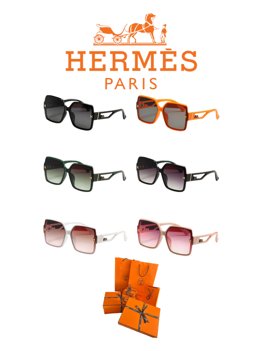 HERMÈS SQUARE FRAME BLACK SUNGLASSES – FULL SET – 1:1 HIGH END