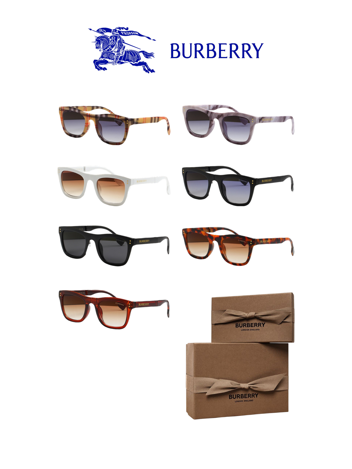 BURBERRY FOLDING SUNGLASSES – FULL SET – 1:1 HIGH END