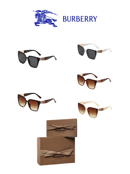BURBERRY BB CLASSIC STRIPED SUNGLASSES – FULL SET – 1:1 HIGH END