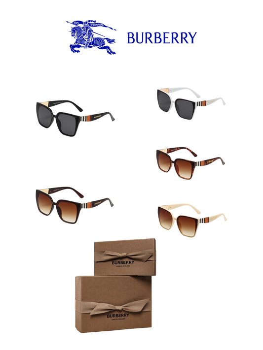 BURBERRY BB CLASSIC STRIPED SUNGLASSES – FULL SET – 1:1 HIGH END