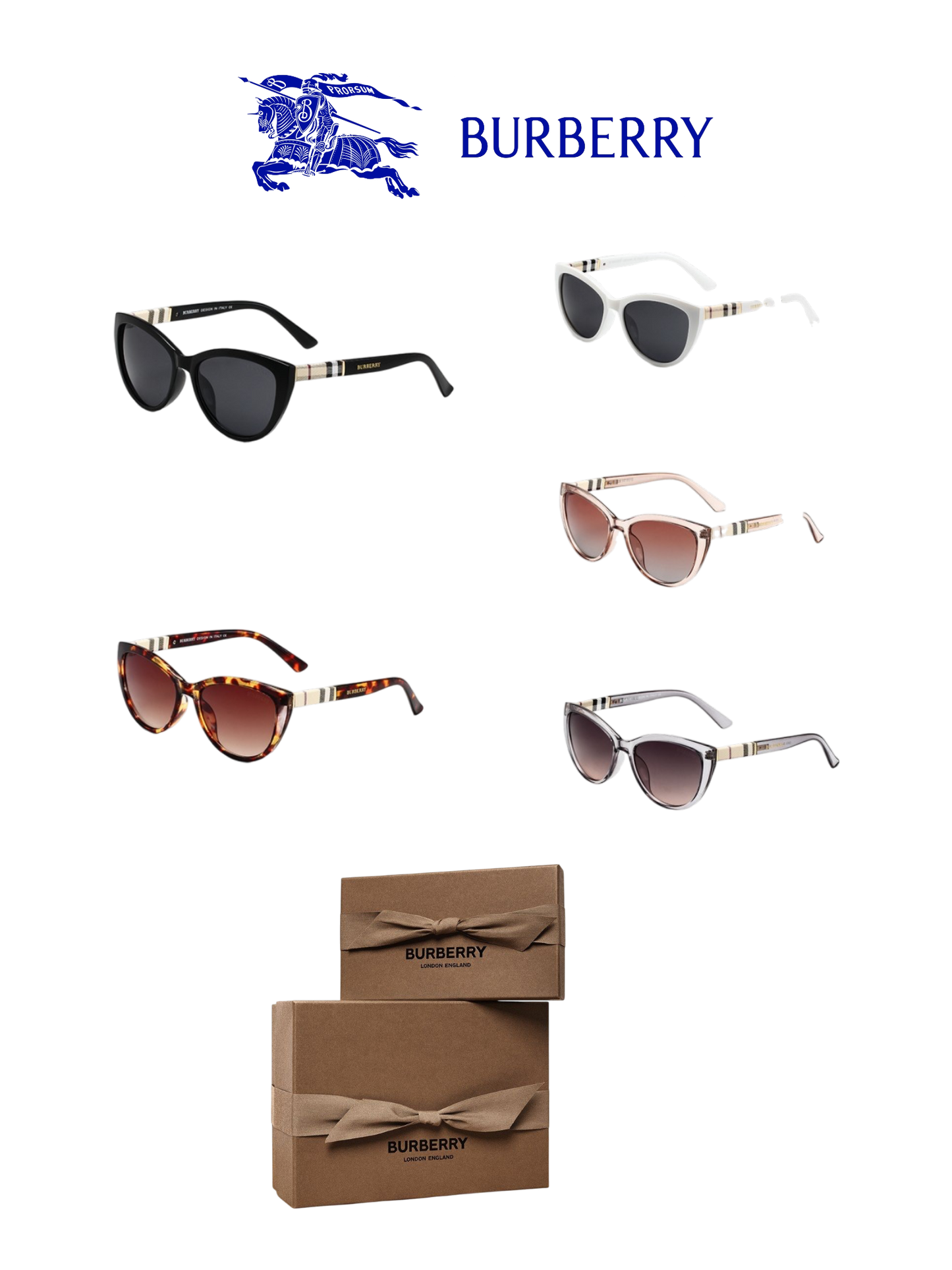 BURBERRY NOVA CHECK SUNGLASSES – FULL SET – 1:1 HIGH END