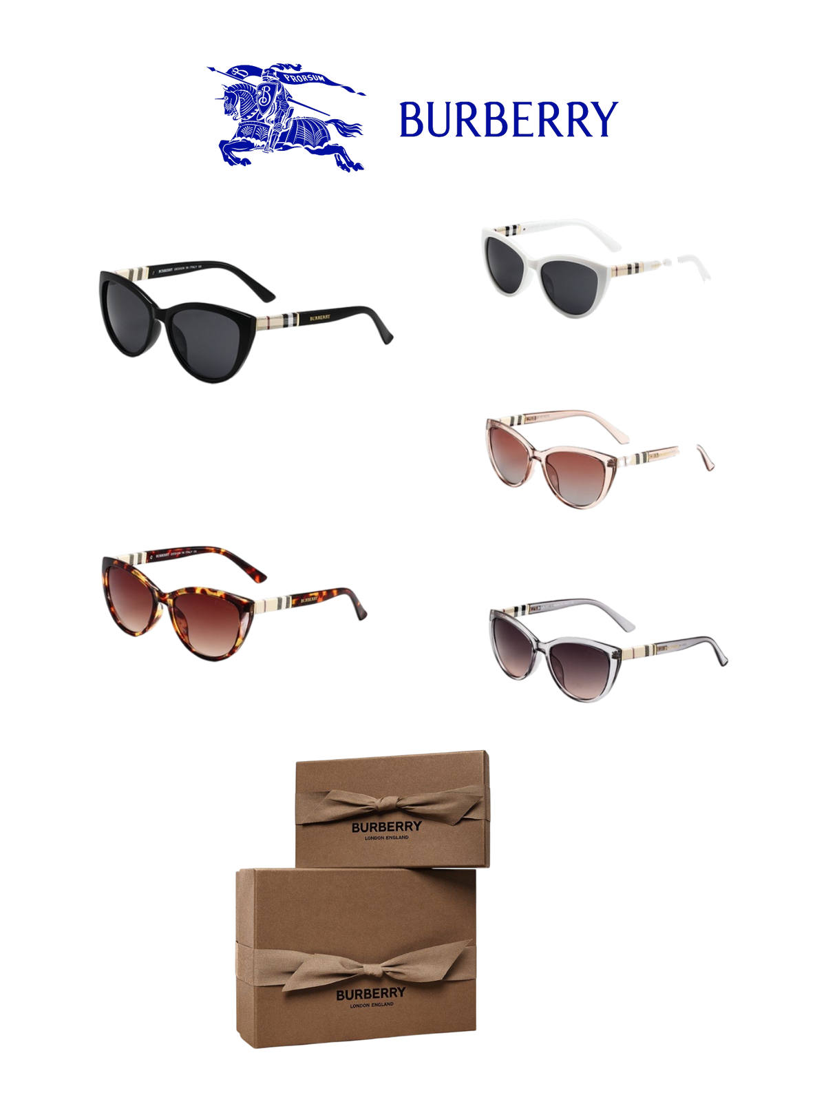 BURBERRY NOVA CHECK SUNGLASSES – FULL SET – 1:1 HIGH END