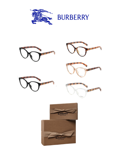 BURBERRY PLAID TEMPLE OPTICAL GLASSES – FULL SET – 1:1 HIGH END
