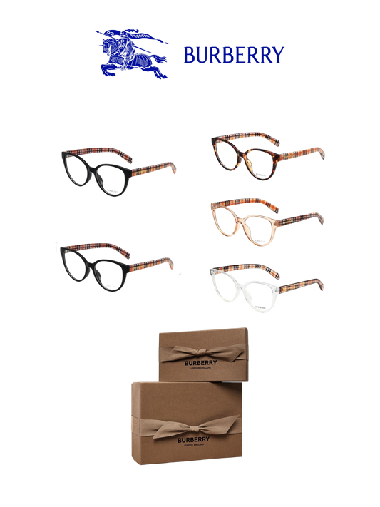 BURBERRY PLAID TEMPLE OPTICAL GLASSES – FULL SET – 1:1 HIGH END