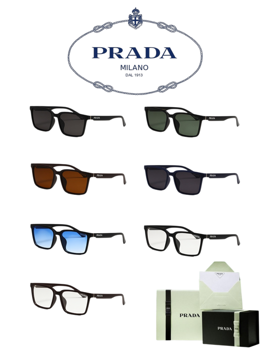 PRADA RECTANGULAR LOGO SUNGLASSES – FULL SET – 1:1 HIGH END