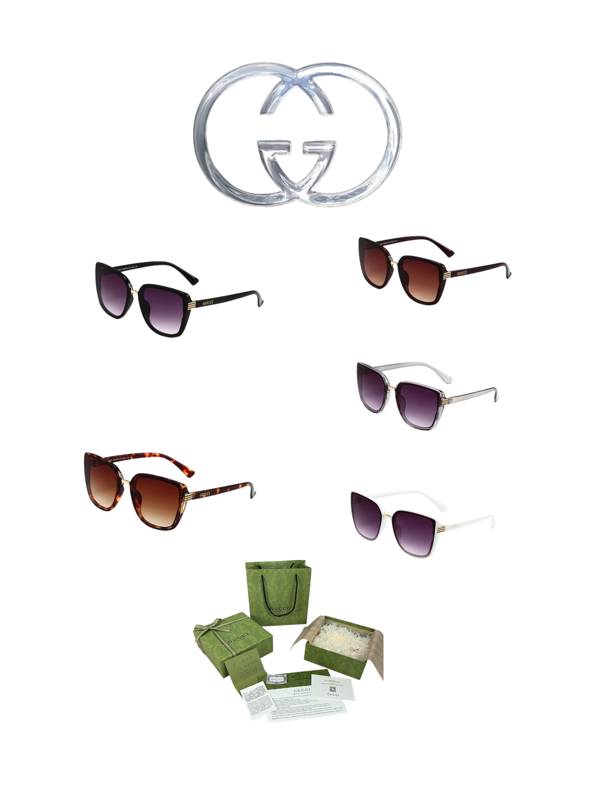 GUCCI CAT EYE SUNGLASSES – FULL SET – 1:1 HIGH END