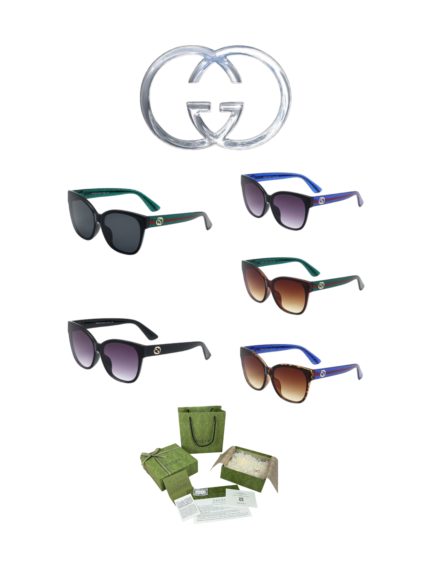 GUCCI BUTTERFLY SUNGLASSES – FULL SET – 1:1 HIGH END