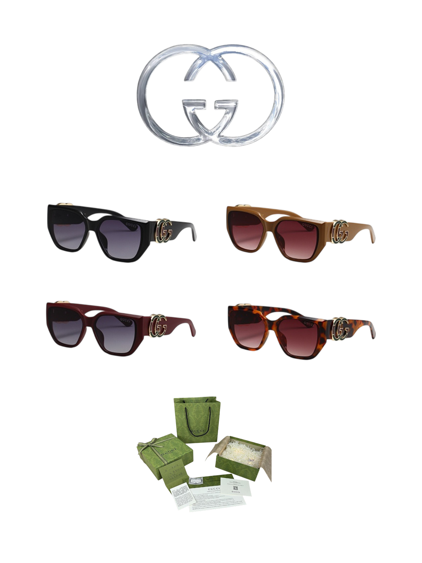 GUCCI OVERSIZED BUTTERFLY SUNGLASSES – FULL SET – 1:1 HIGH END