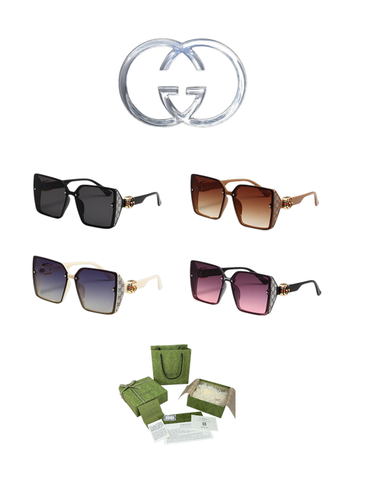 GUCCI OVERSIZED GEOMETRIC SUNGLASSES – FULL SET – 1:1 HIGH END
