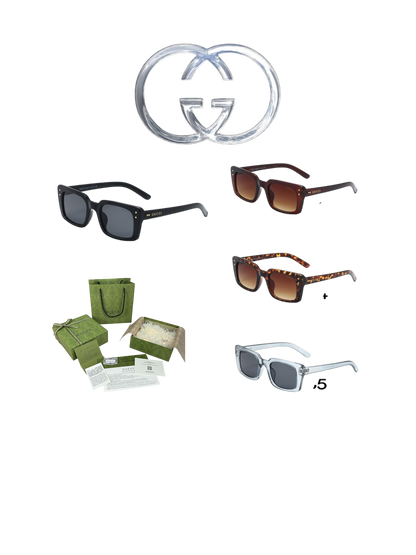 GUCCI RECTANGULAR SUNGLASSES – FULL SET – 1:1 HIGH END