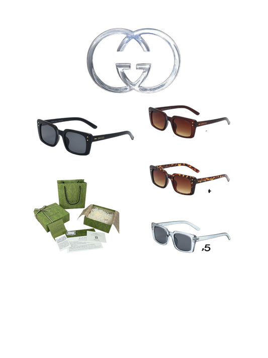 GUCCI RECTANGULAR SUNGLASSES – FULL SET – 1:1 HIGH END