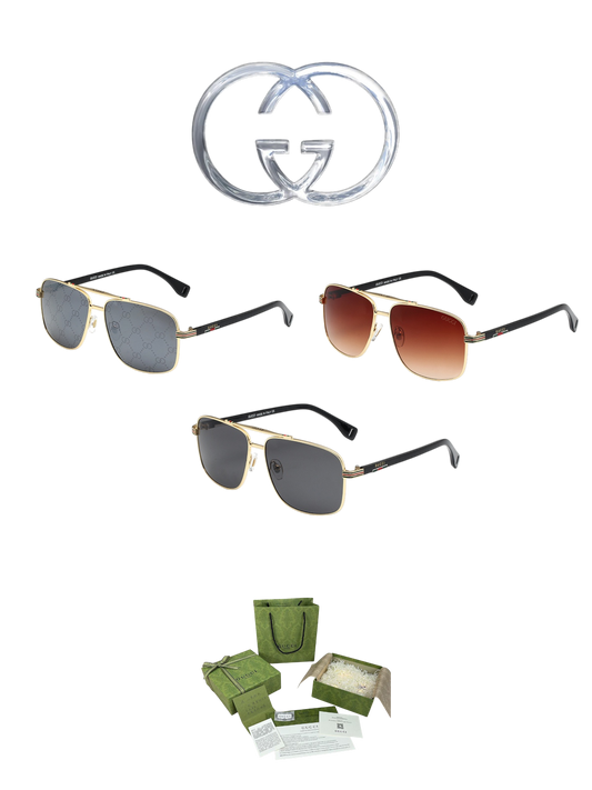 GUCCI AVIATOR METAL SUNGLASSES – FULL SET – 1:1 HIGH END