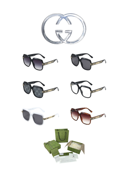 GUCCI GEOMETRIC LOGO SUNGLASSES – FULL SET – 1:1 HIGH END