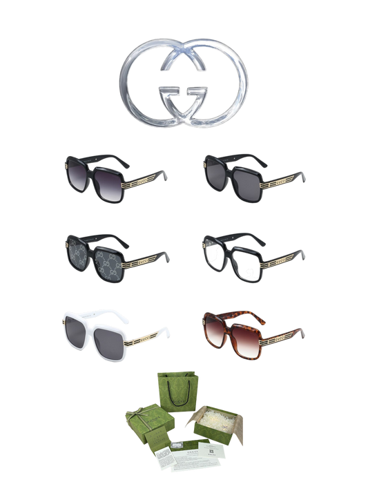 GUCCI GEOMETRIC LOGO SUNGLASSES – FULL SET – 1:1 HIGH END