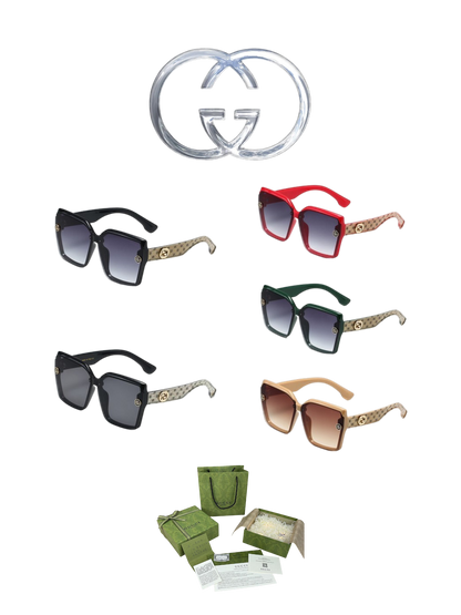 GUCCI OVERSIZED GEOMETRIC SUNGLASSES – FULL SET – 1:1 HIGH END