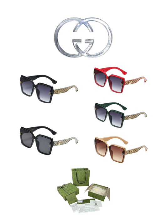 GUCCI OVERSIZED GEOMETRIC SUNGLASSES – FULL SET – 1:1 HIGH END