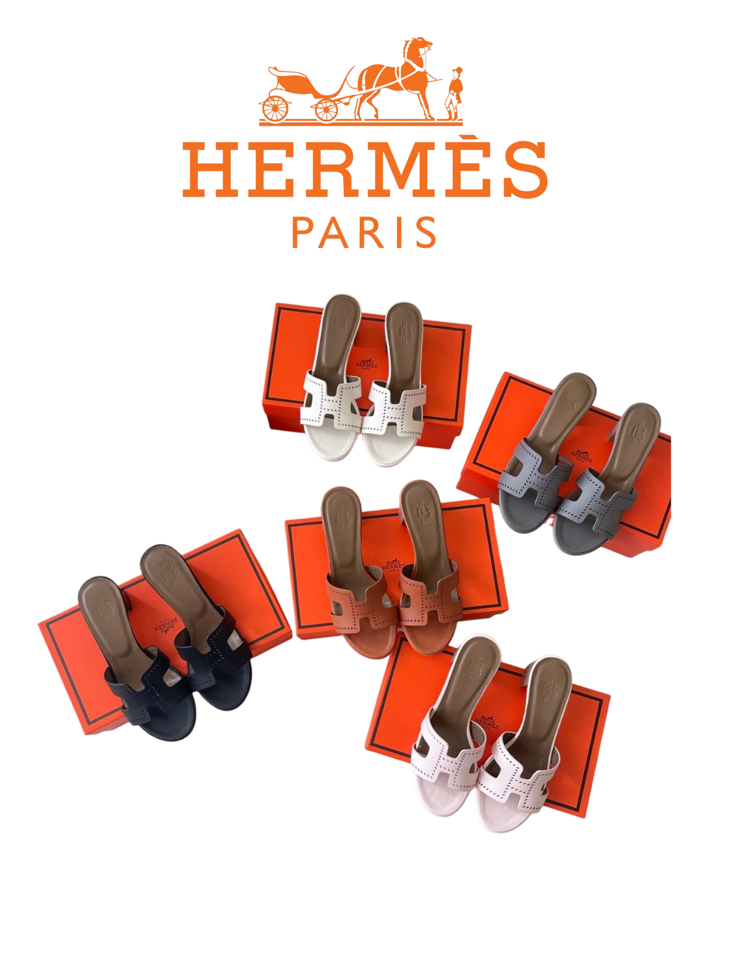HERMÈS ORAN LEATHER SANDALS – FULL SET – 1:1 HIGH END