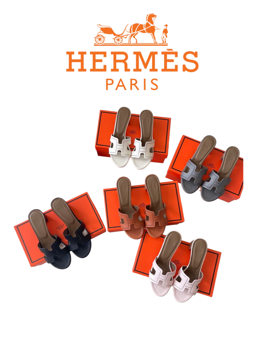 HERMÈS ORAN LEATHER SANDALS – FULL SET – 1:1 HIGH END
