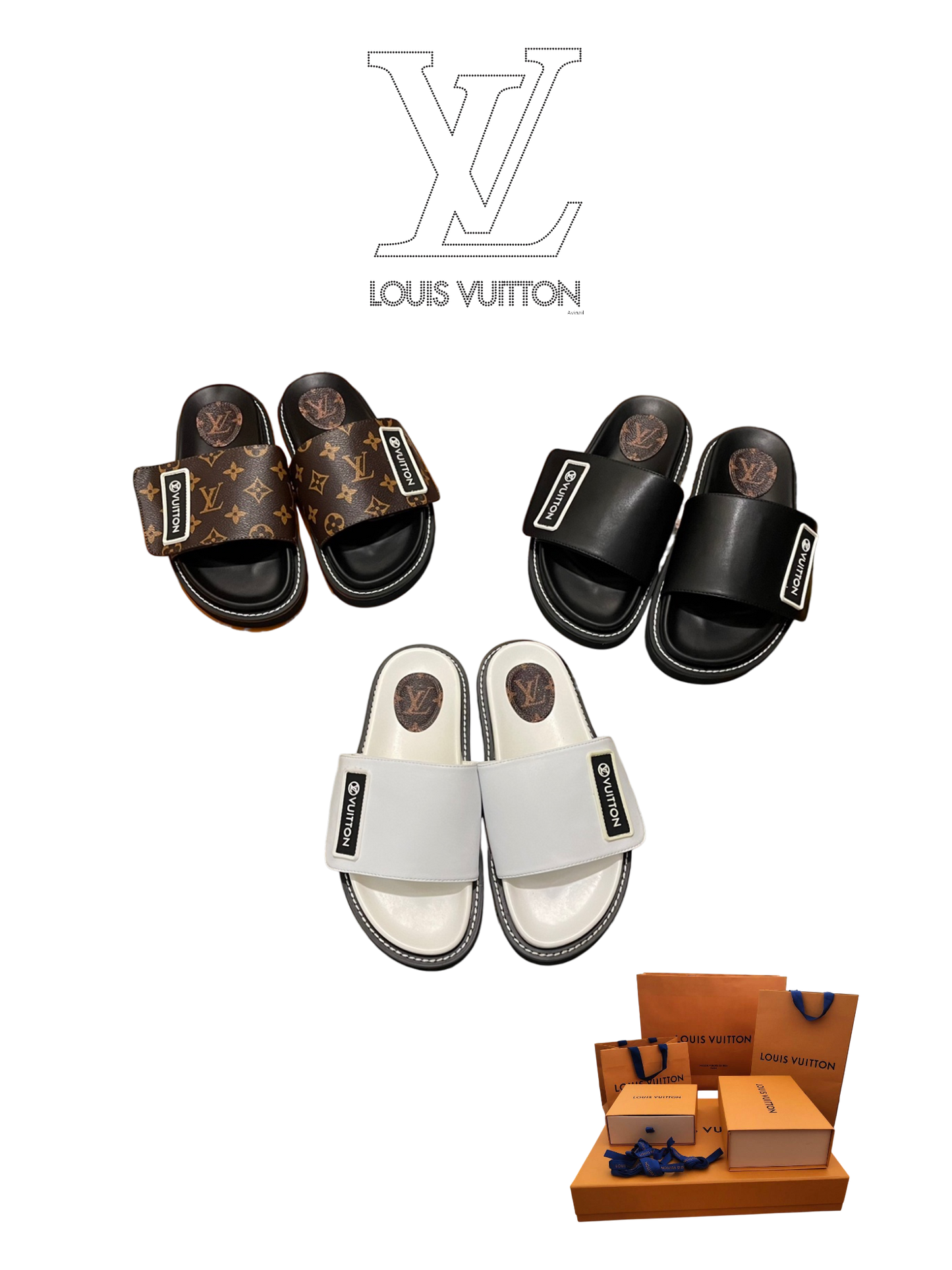LOUIS VUITTON SUNSET MULE SANDALS – FULL SET – 1:1 HIGH END