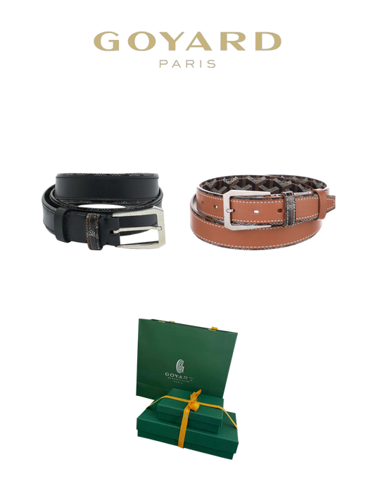 GOYARD CLASSIC LEATHER BELT – FULL SET – 1:1 HIGH END
