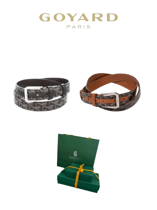 GOYARD GOYARDINE LEATHER BELT – FULL SET – 1:1 HIGH END