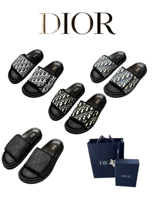 DIOR OBLIQUE VELCRO SLIDES – UNISEX – FULL SET – 1:1 HIGH END