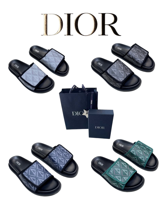 DIOR D-WANDER SLIDES – OBLIQUE JACQUARD – FULL SET – 1:1 HIGH END